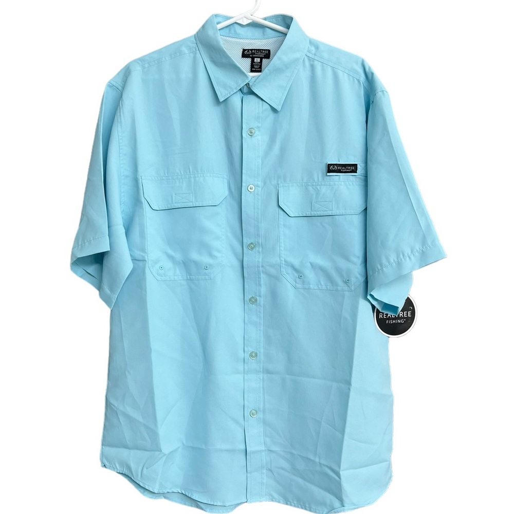 Realtree‎ Fishing Aqua Blue Shirt NWT size L
